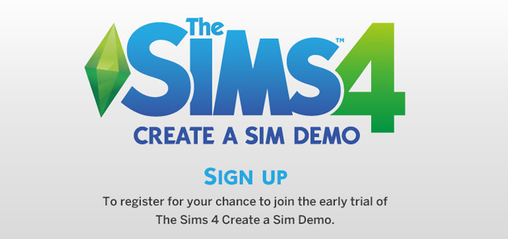 The Sims 4 Create a Sim Demo sign up