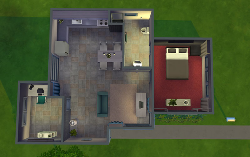 The Sims 4 Modern Starter Willows - Floorplan