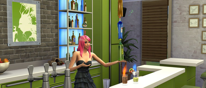 Mixology Skill in The Sims 4 Bottle Stack