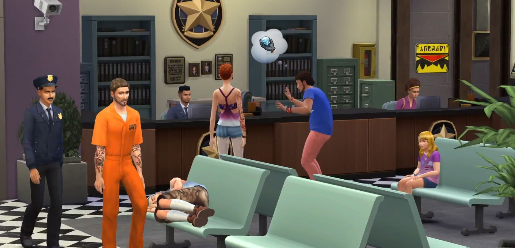 Sims 4 Get To Work Expansion Inside Police Station 