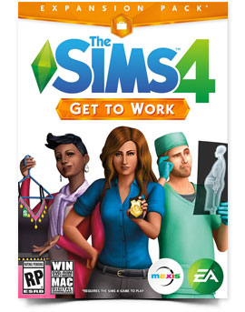 The Sims 4 Get To Work Expansion Pack Boxart