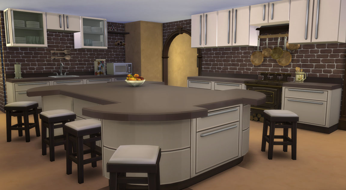 Golden Fantasy Castle Kitchen - Sims Online