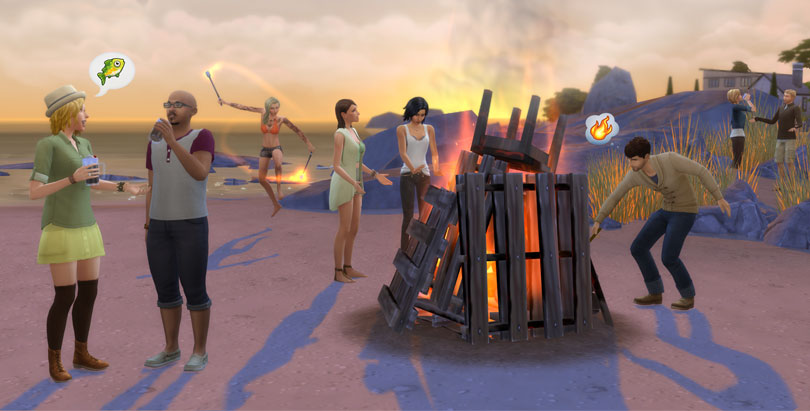 The Sims 4 Get Together Screenshot Bonfire