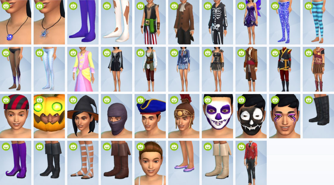 list of items that comes with the sims 4 spooky stuff pack