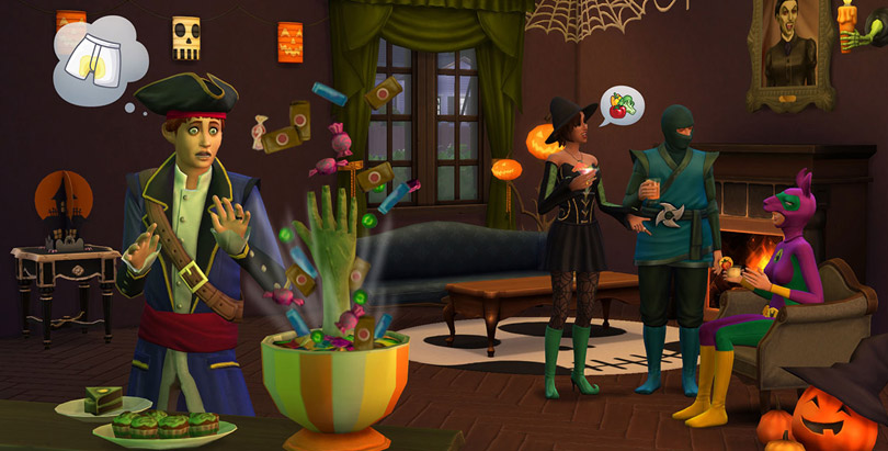 The Sims 4 Spooky Stuff Pack costumes