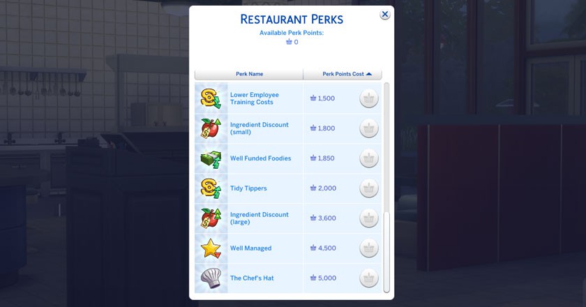 The Sims 4 Dine Out Perk Points Cheats