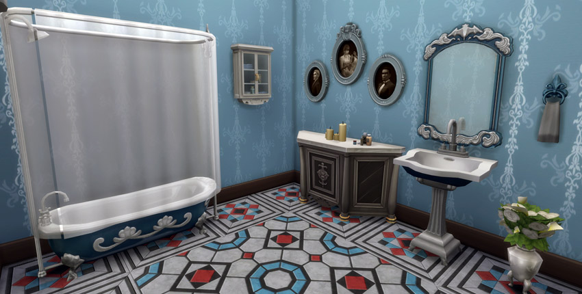 This is one of the styled rooms coming with this game pack: Victorian bathroom