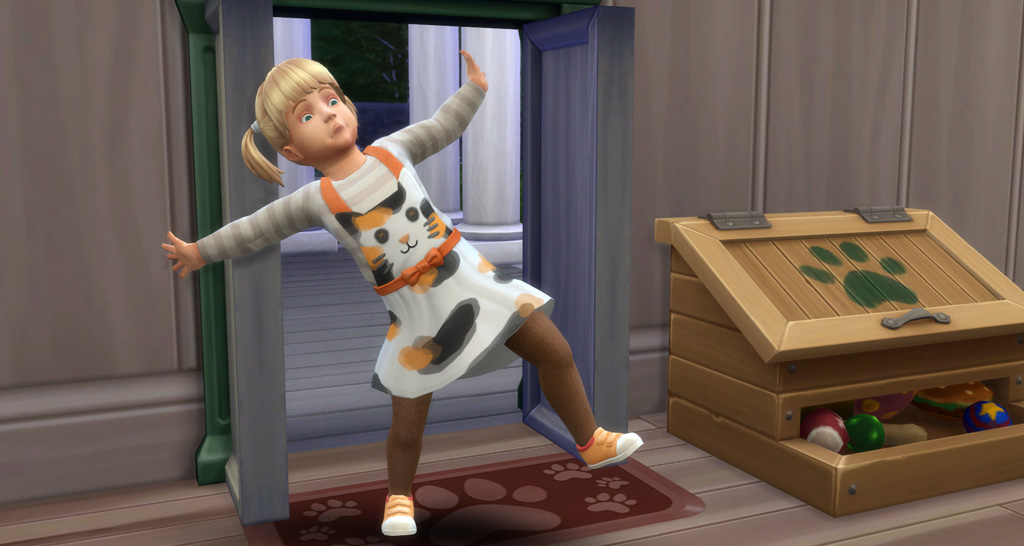 Toddlers can walk through doggy doors. It's super cute!
