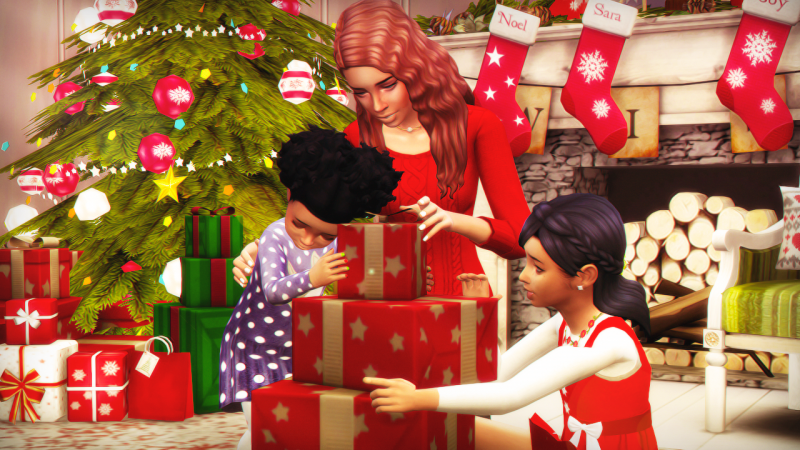 Spring Sims Christmas portrait