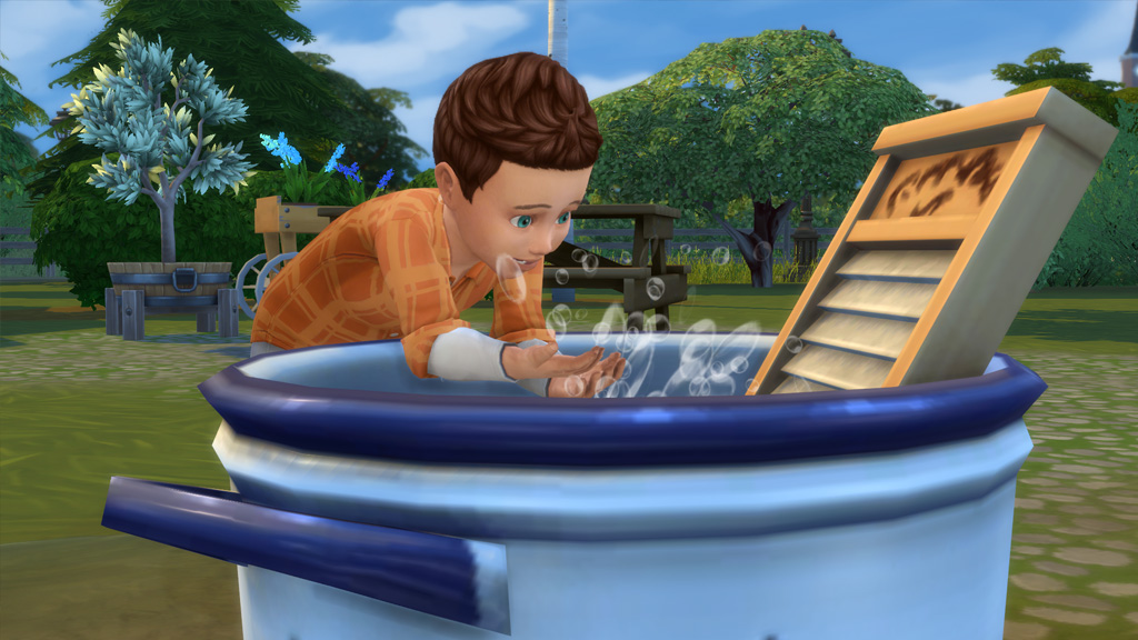 Toddlers will splash around in the wash tub