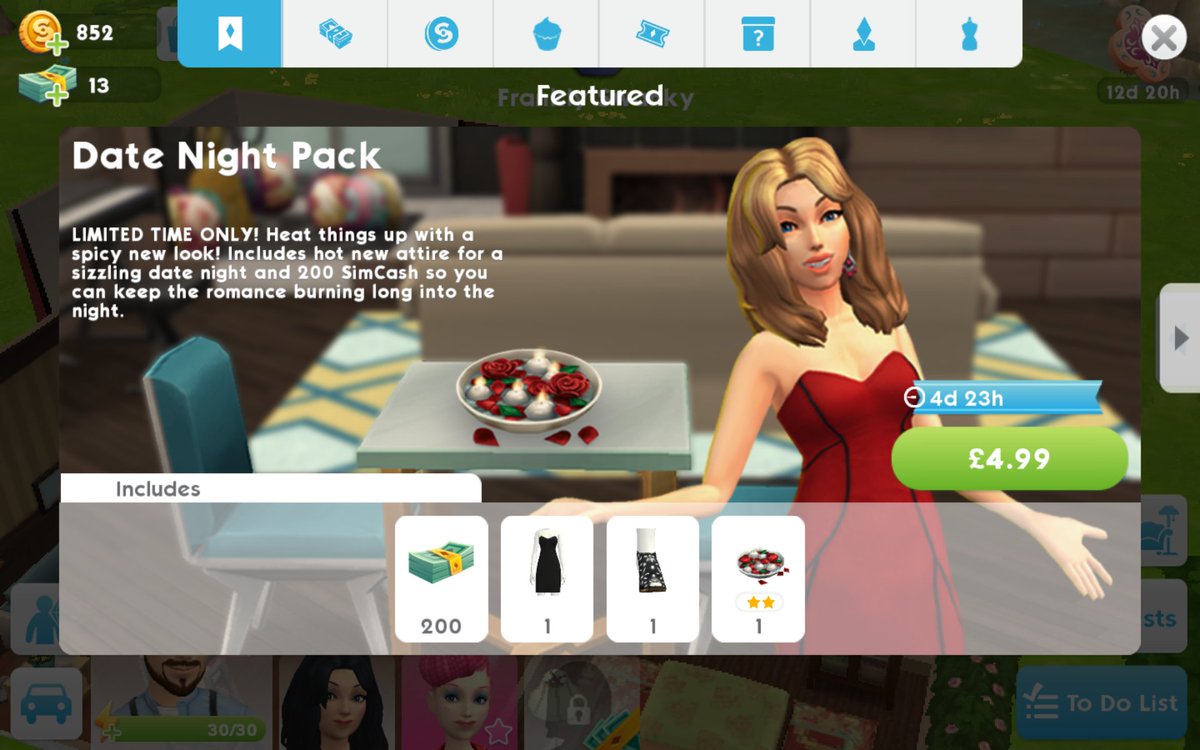 The Sims Mobile: New Limited Time Date Night Pack Now Available