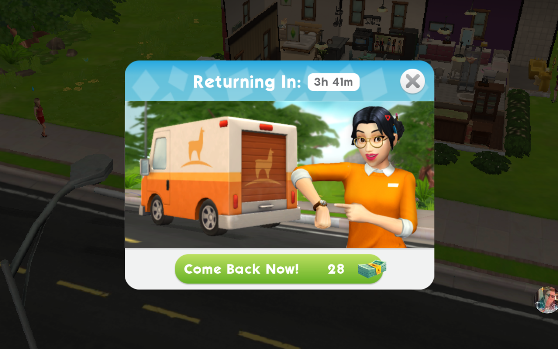 finished the barista story in the sims mobile game