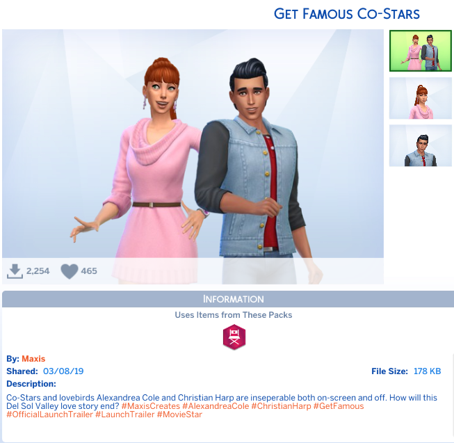 sims 4 get famous characters