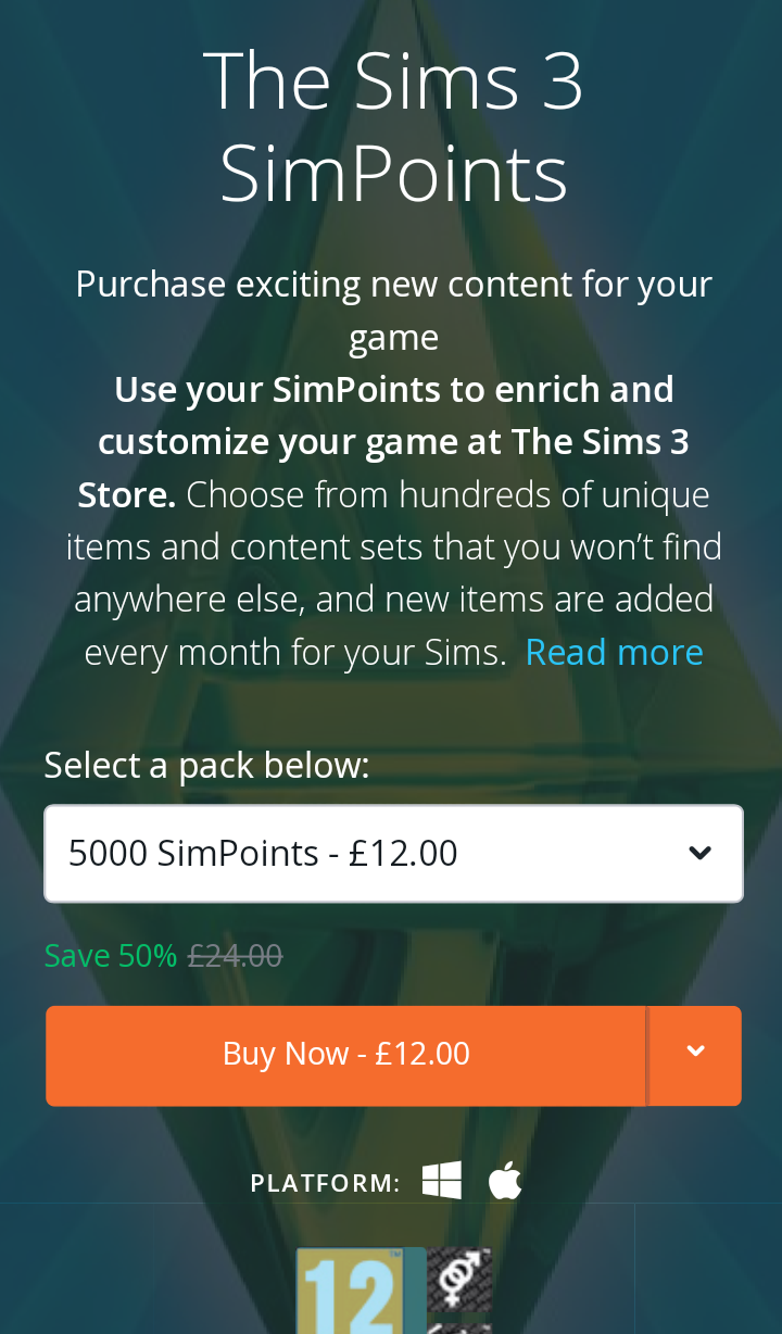 the sims 3 store simpoints