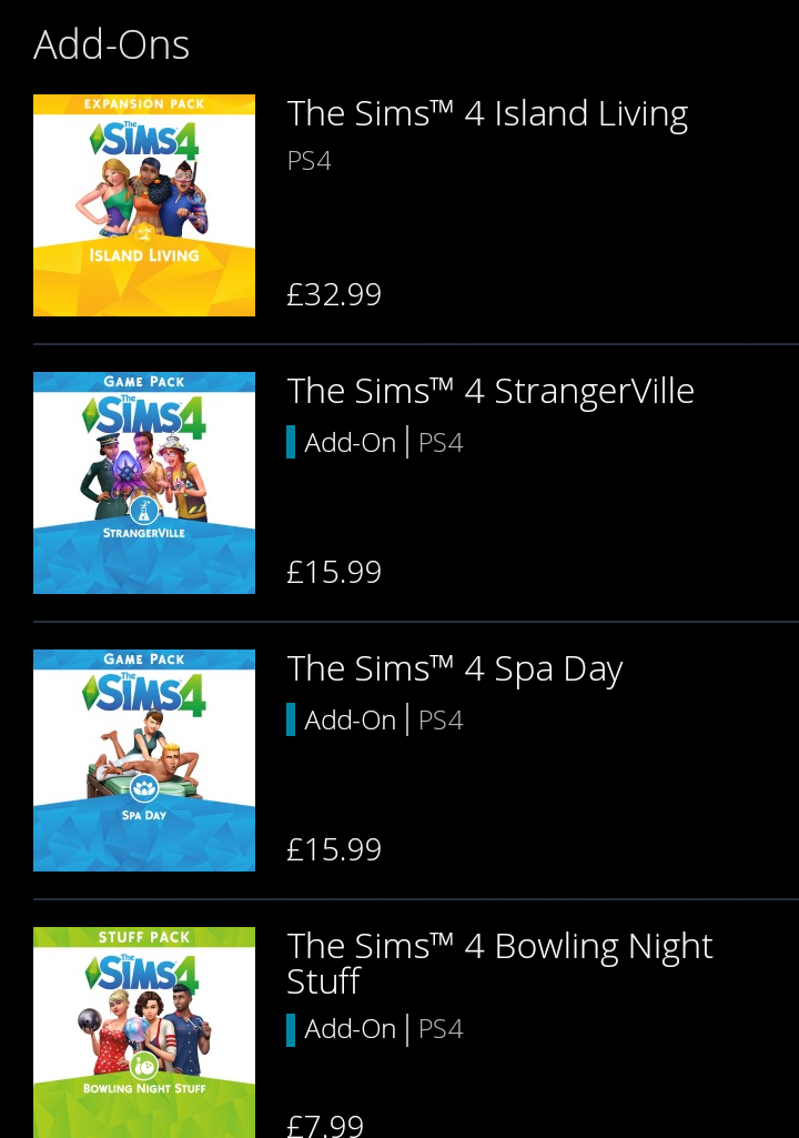 playstation store ps4 sims 4