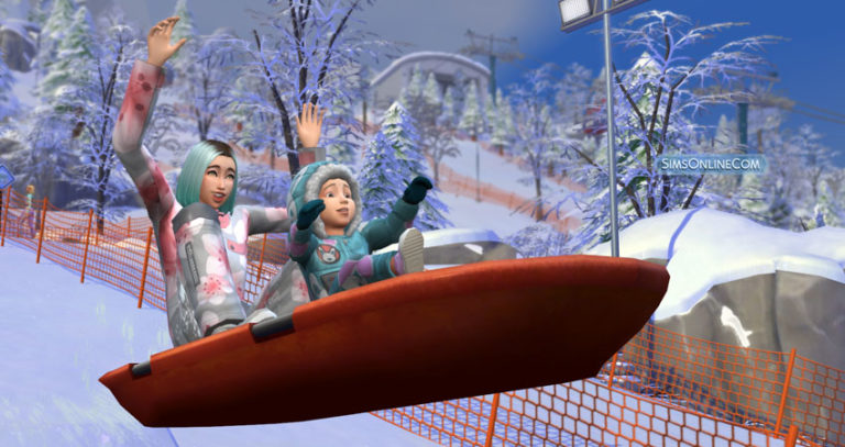 Skiing, Snowboarding and Sledding in Snowy Escape - Sims Online